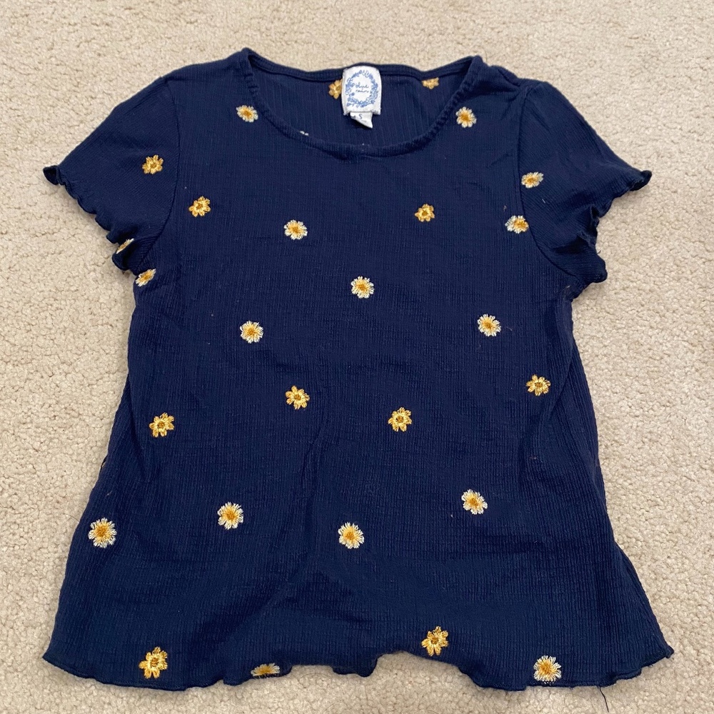 embroidered sunflower top
